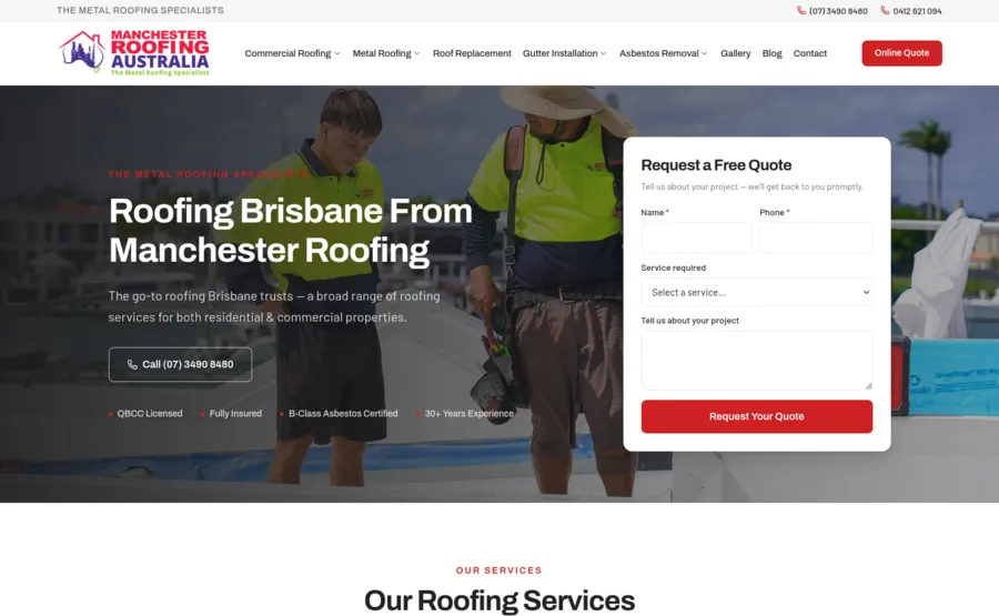 Manchester Roofing, Metal roofing