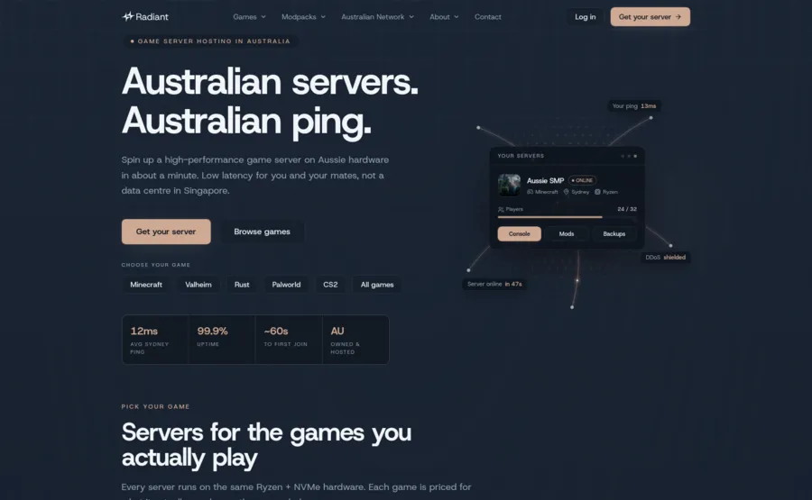 Radiant Play, Game server hosting
