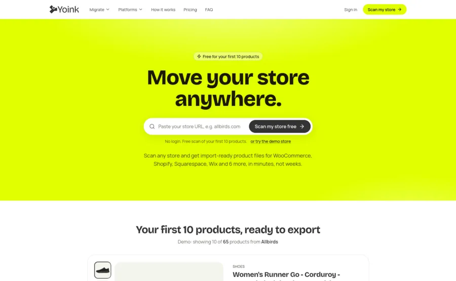 Yoink, Store migration